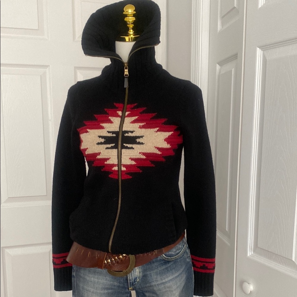 LRL Lauren Jeans Co. Lambs Wool Zip-Up Sweater - Picture 2 of 7
